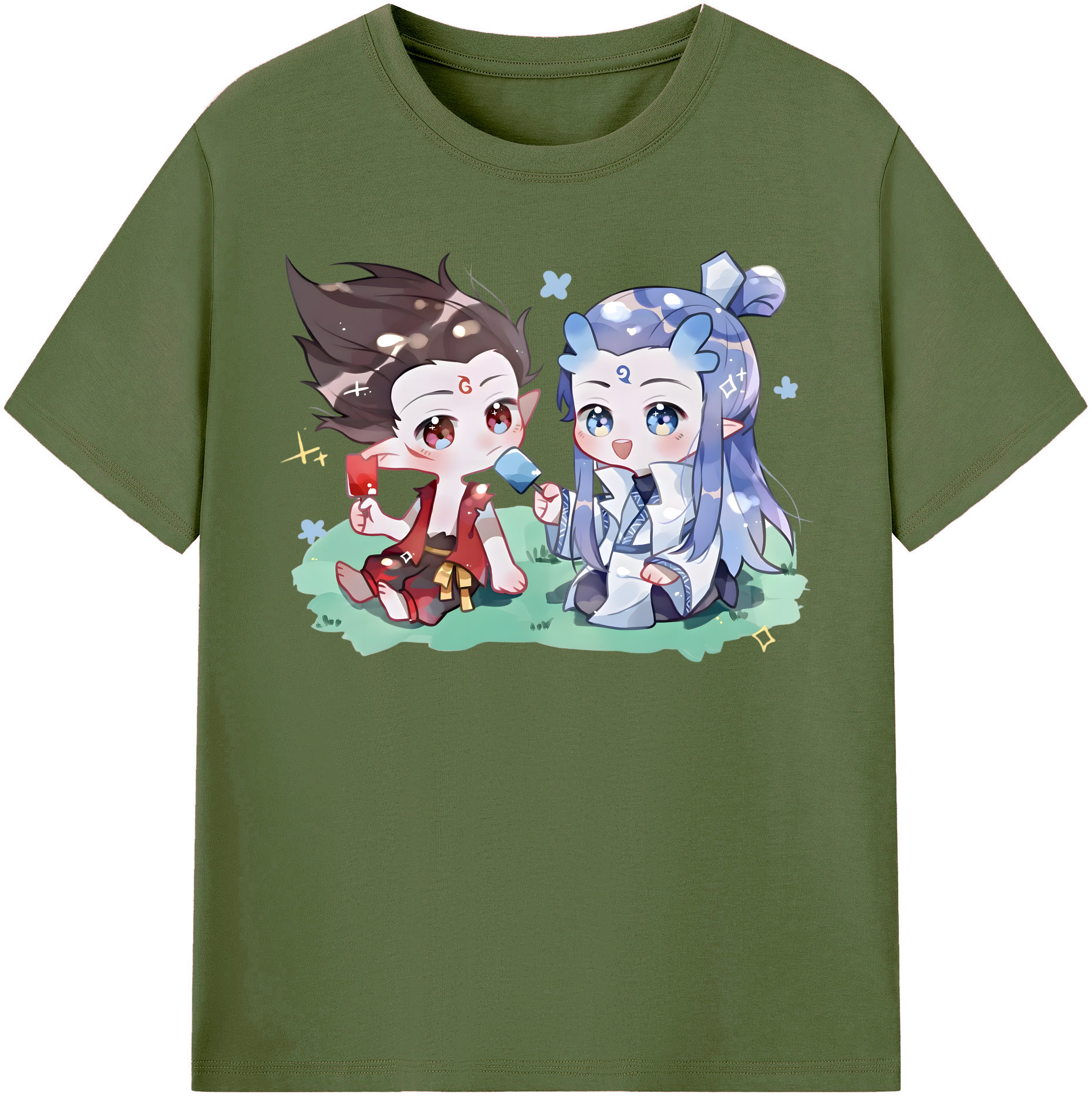 （画像用） Ne Zha 2 ナタ 魔童の大暴れ 綿100％半袖Tシャツ（フロントプリント）